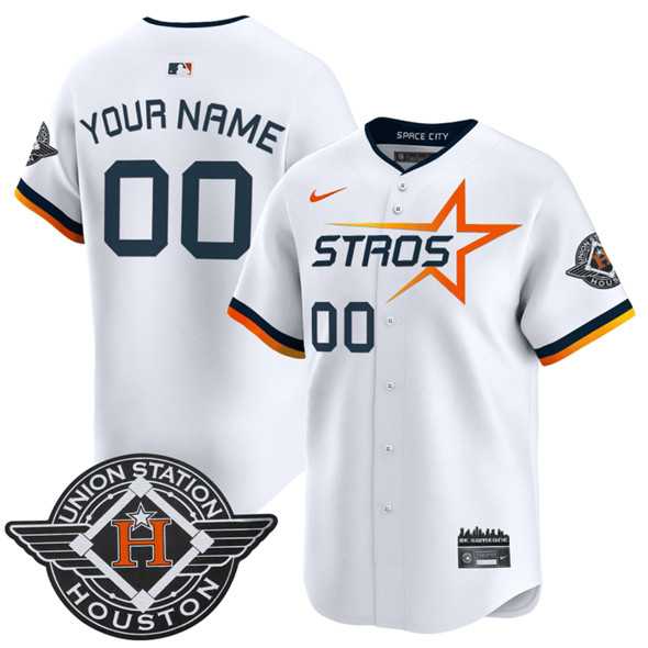 Mens Houston Astros Active Player Custom White 2025 City Connect Limited Stitched Baseball Jersey